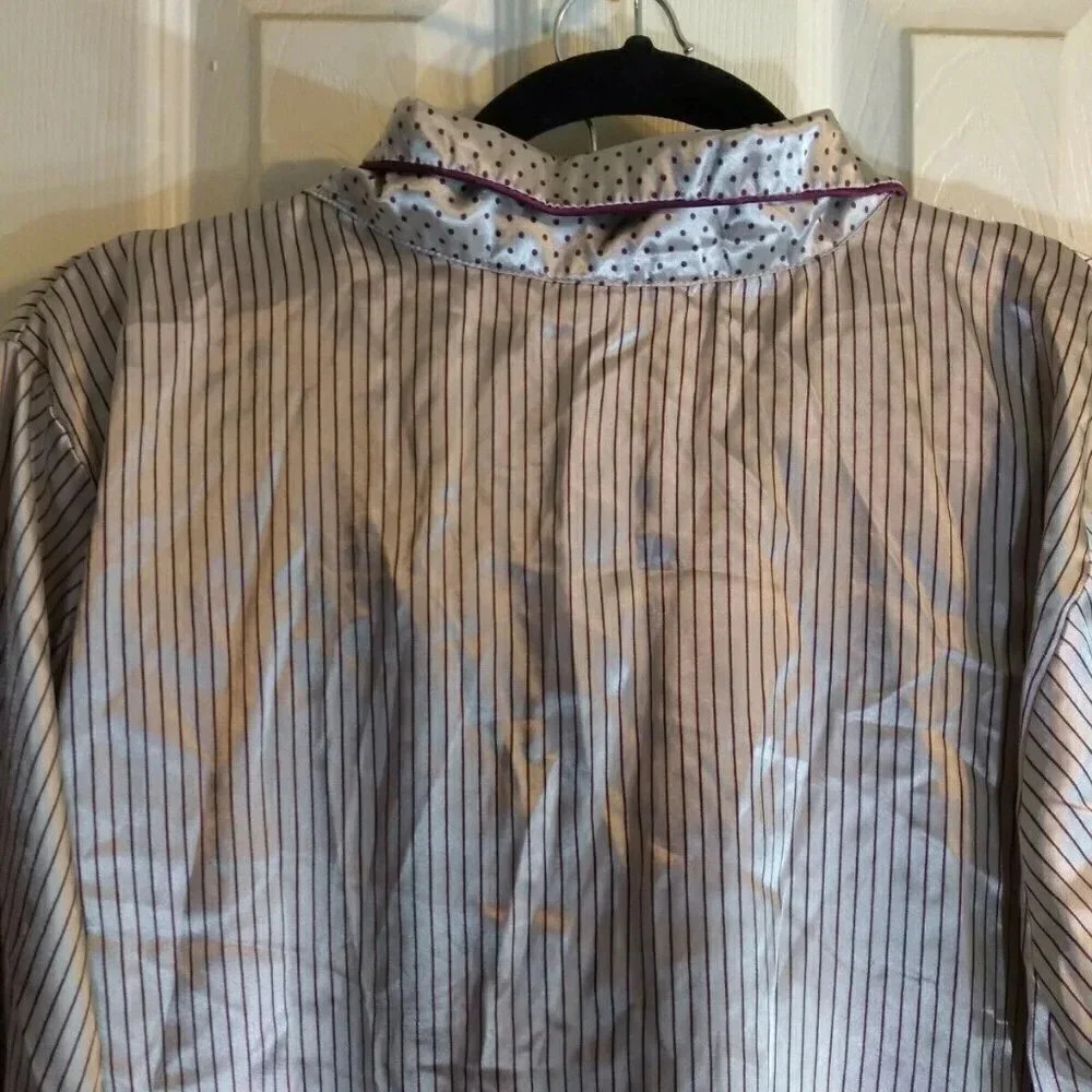 Cacique Women's Pajamas 2Pc Beige Maroon Stripes Sz L Drawstring - Picture 7 of 12